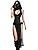 Mingnos Women Goth Dress Cutout High Slit Sheer Punk Festival Rave Outfits