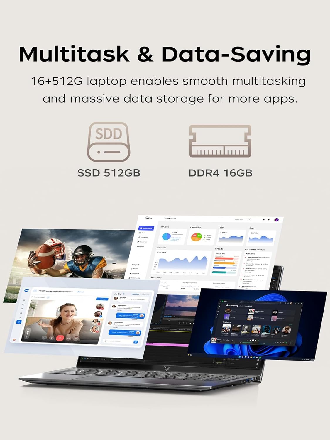 2025 Laptop with AMD Ryzen 7430U Processor(Up to 4.3G,Beat i5-1335U),AMD Radeon Graphics,16GB DDR4 512GB NVMe SSD, Wi-Fi 6,Type-C,,Webcam,15.6" Full HD IPS Display Portable Windows 11 Laptop Computer