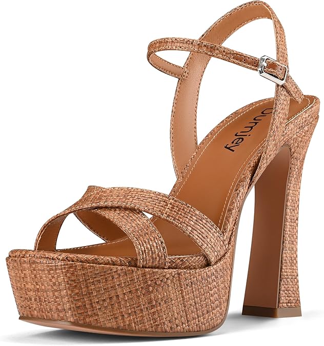 Women Platform Sandals Ankle Strap Open Toe