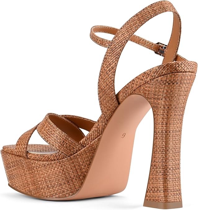 Women Platform Sandals Ankle Strap Open Toe